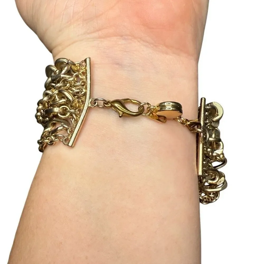 Ann Taylor gold chain wrap bracelet